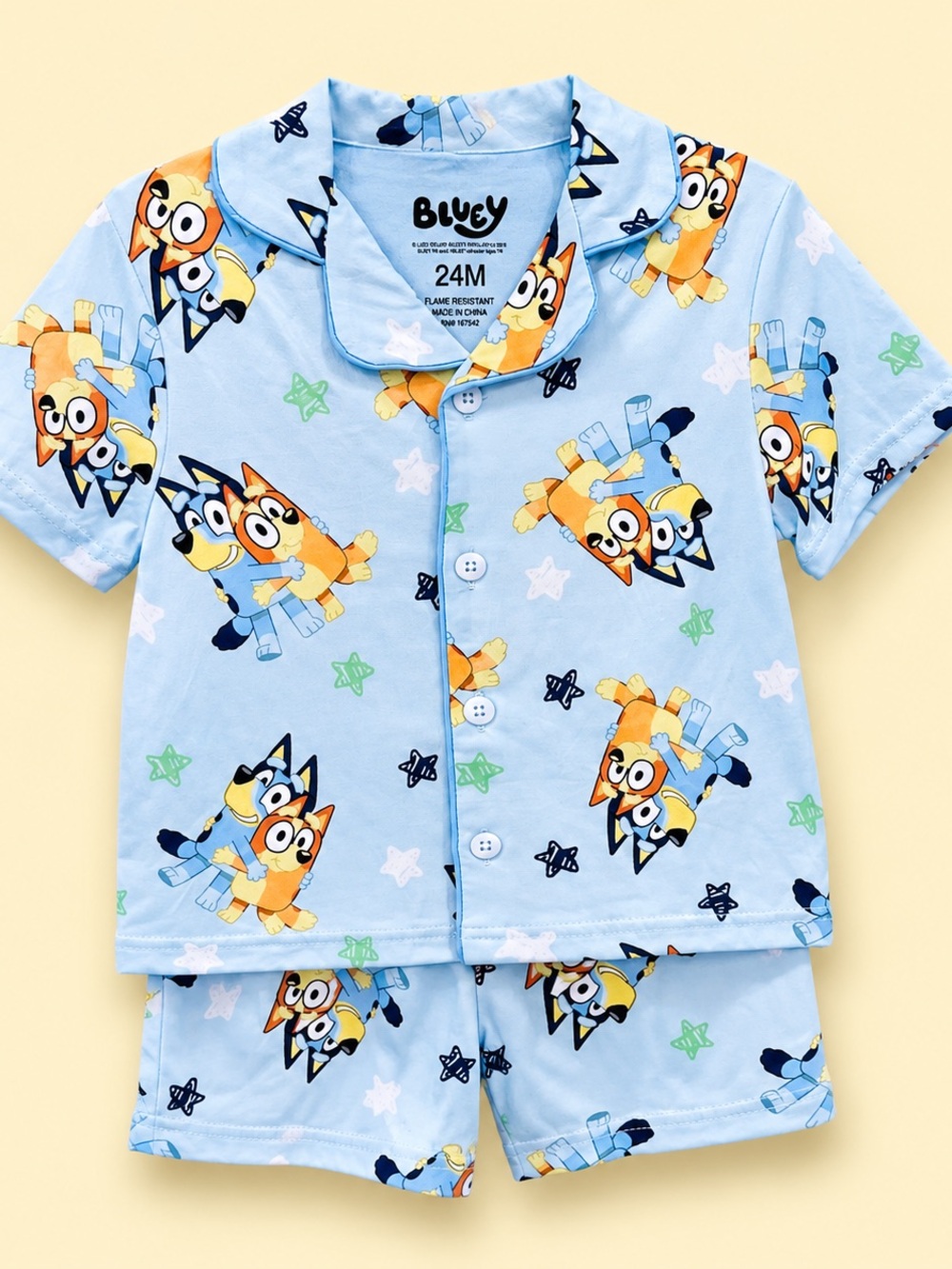 Bluey Light Blue Short Pajama Set for Kids by Bluey